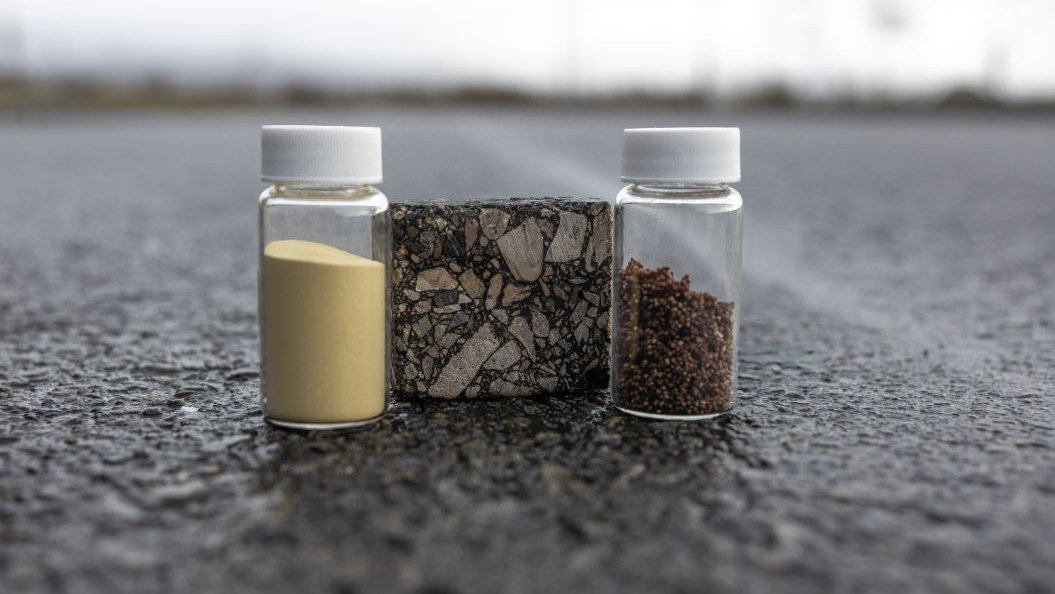 Pothole self-healing substances; credit - Swansea University